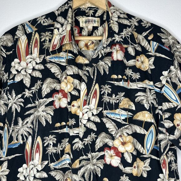 Surf‎ Board Tropical Casual Shirt Men's Size Large Multicolor Tropical Hawaiian - Picture 3 of 7